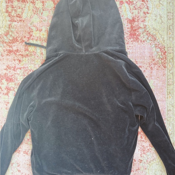 Black Velour Zip Up, By Juicy Couture - Picture 2 of 3